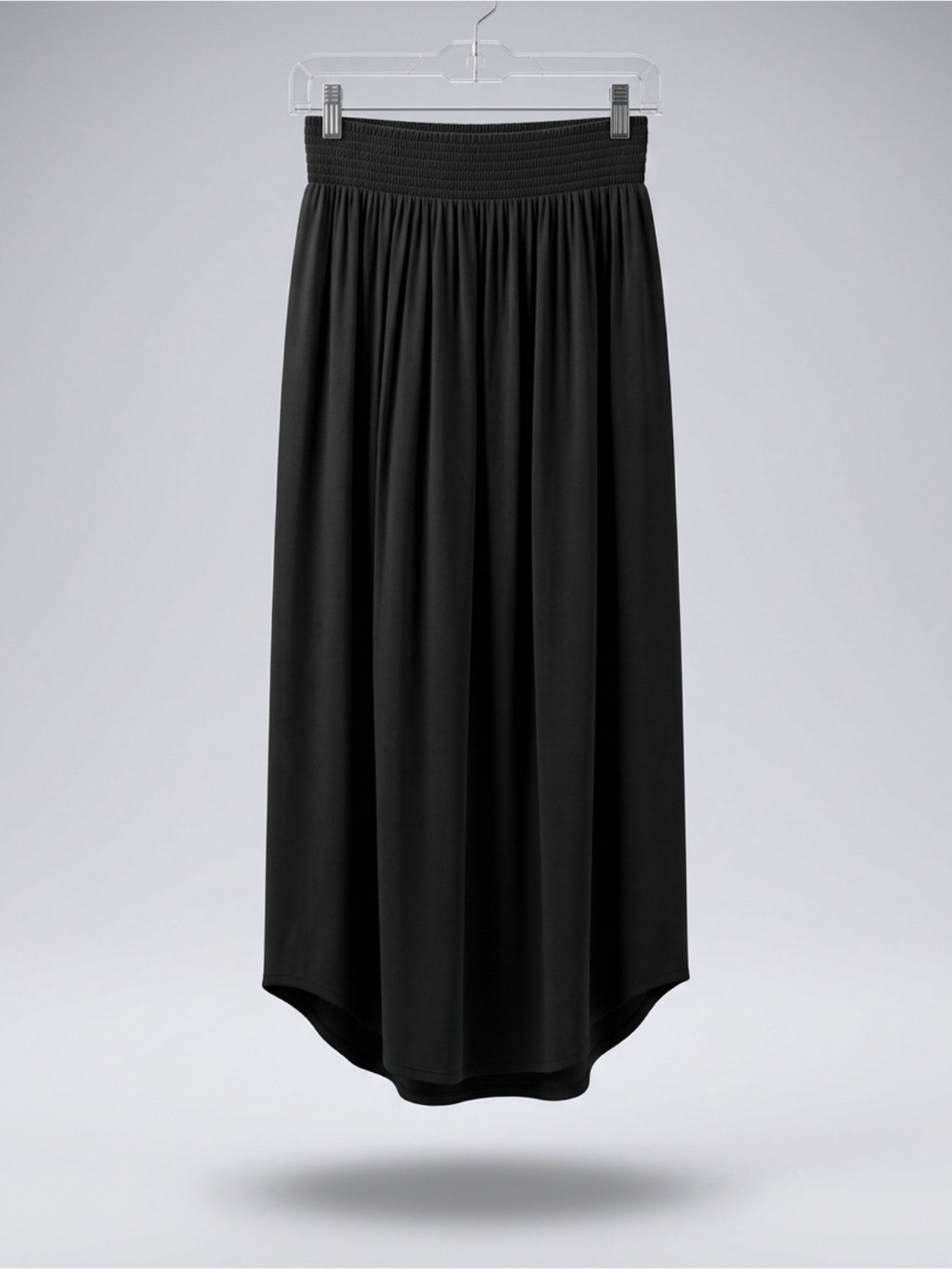 Victoria's Secret Black Smocked-Waist Midi Skirt - Picture 3 of 5